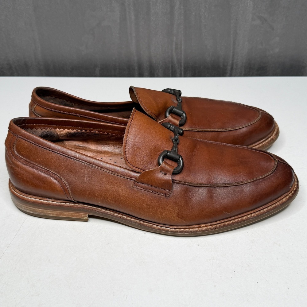 Kenneth Cole Bud-Dy List Loafers Mens 12 Brown Leather Bit Slip On Dress Shoes